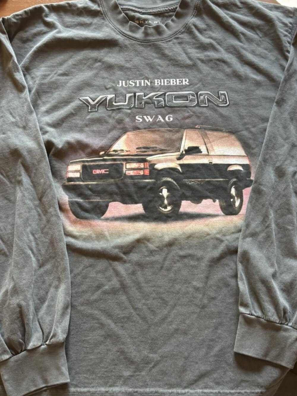 Justin Bieber Yukon Swag Graphic Long Sleeve Shirt - Gray
